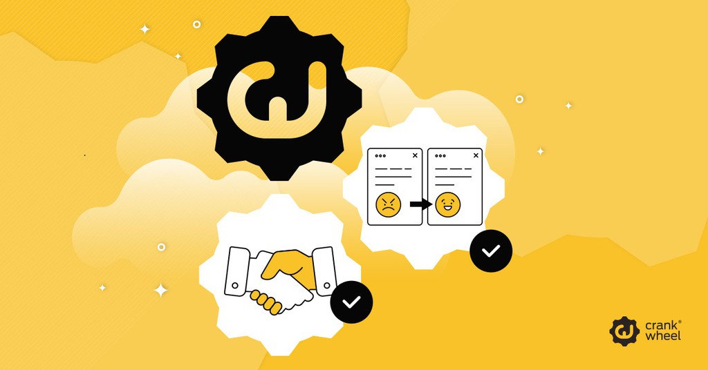 A Crank Wheel infographic showcasing the simple sales process